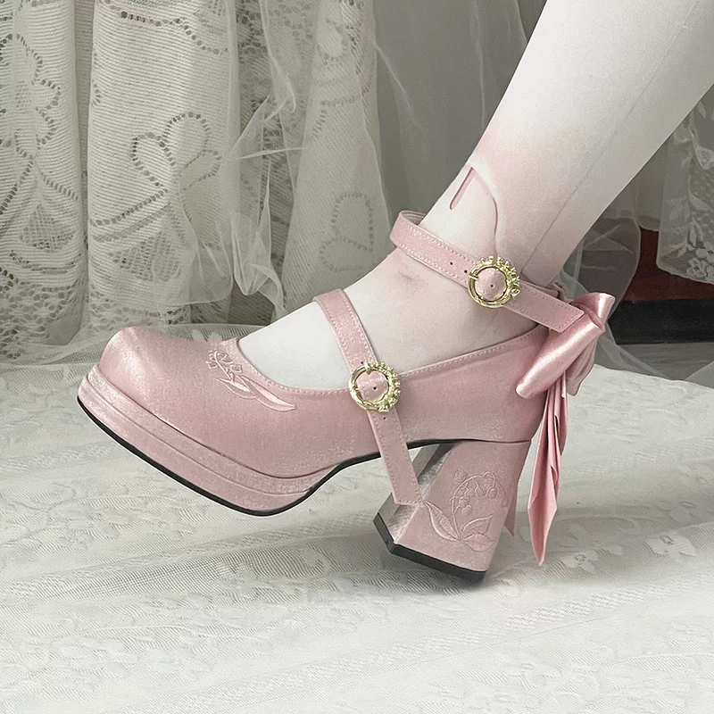 Floating Dream Lily of the Valley Mid Heels Shoes - Image 3