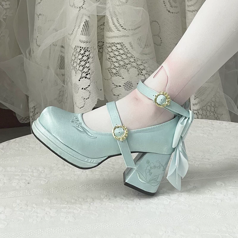 Floating Dream Lily of the Valley Mid Heels Shoes - Image 7