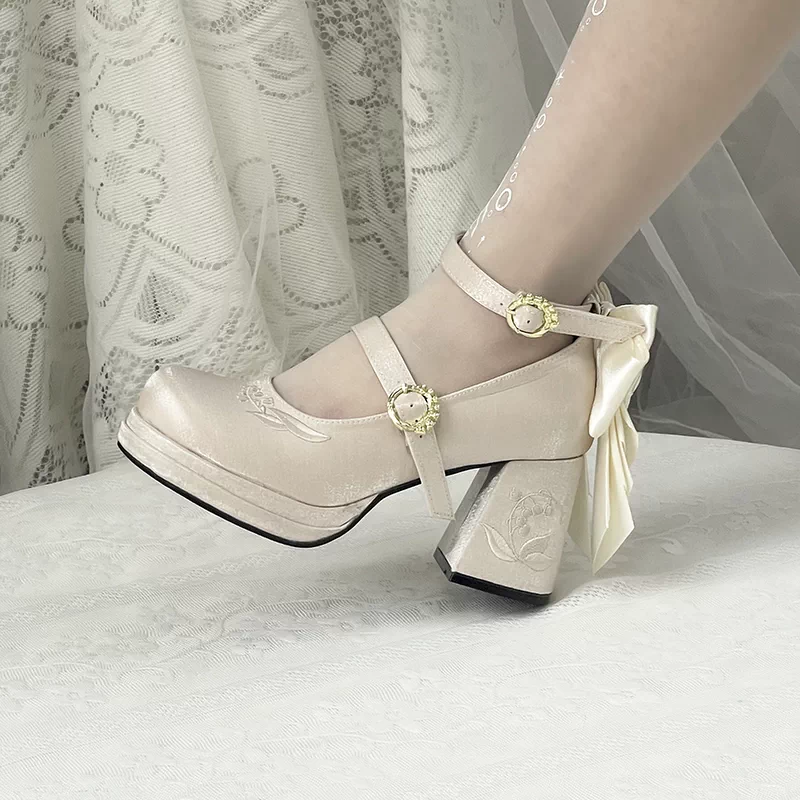 Floating Dream Lily of the Valley Mid Heels Shoes - Image 8