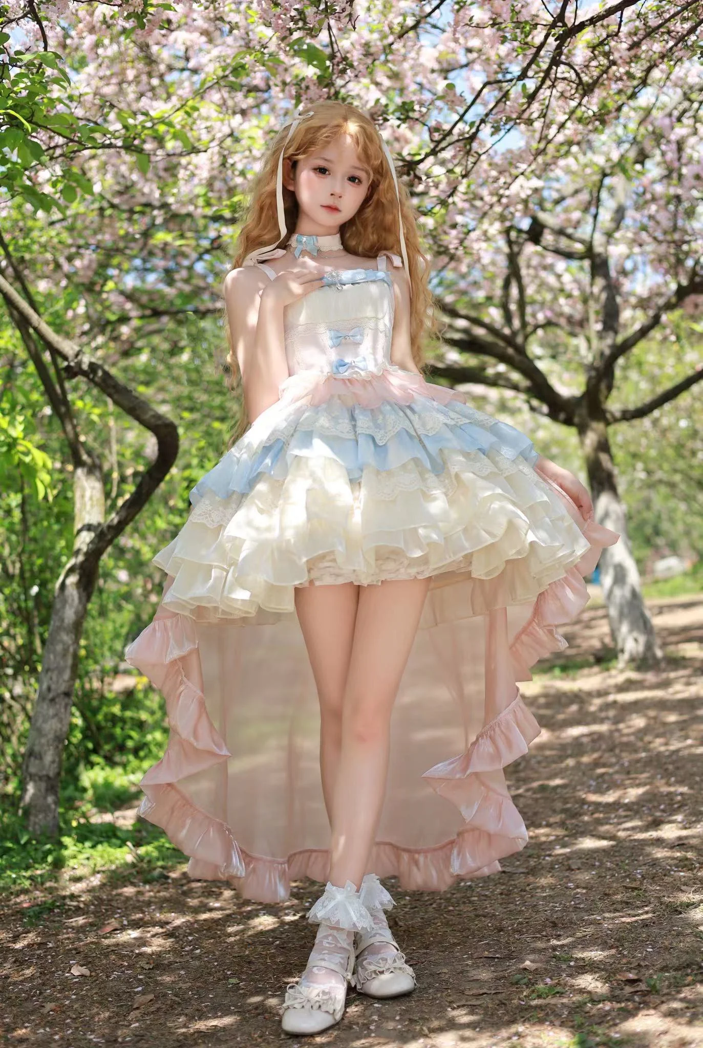 Flying Diary Blue Apricot Lolita Dress - Image 8