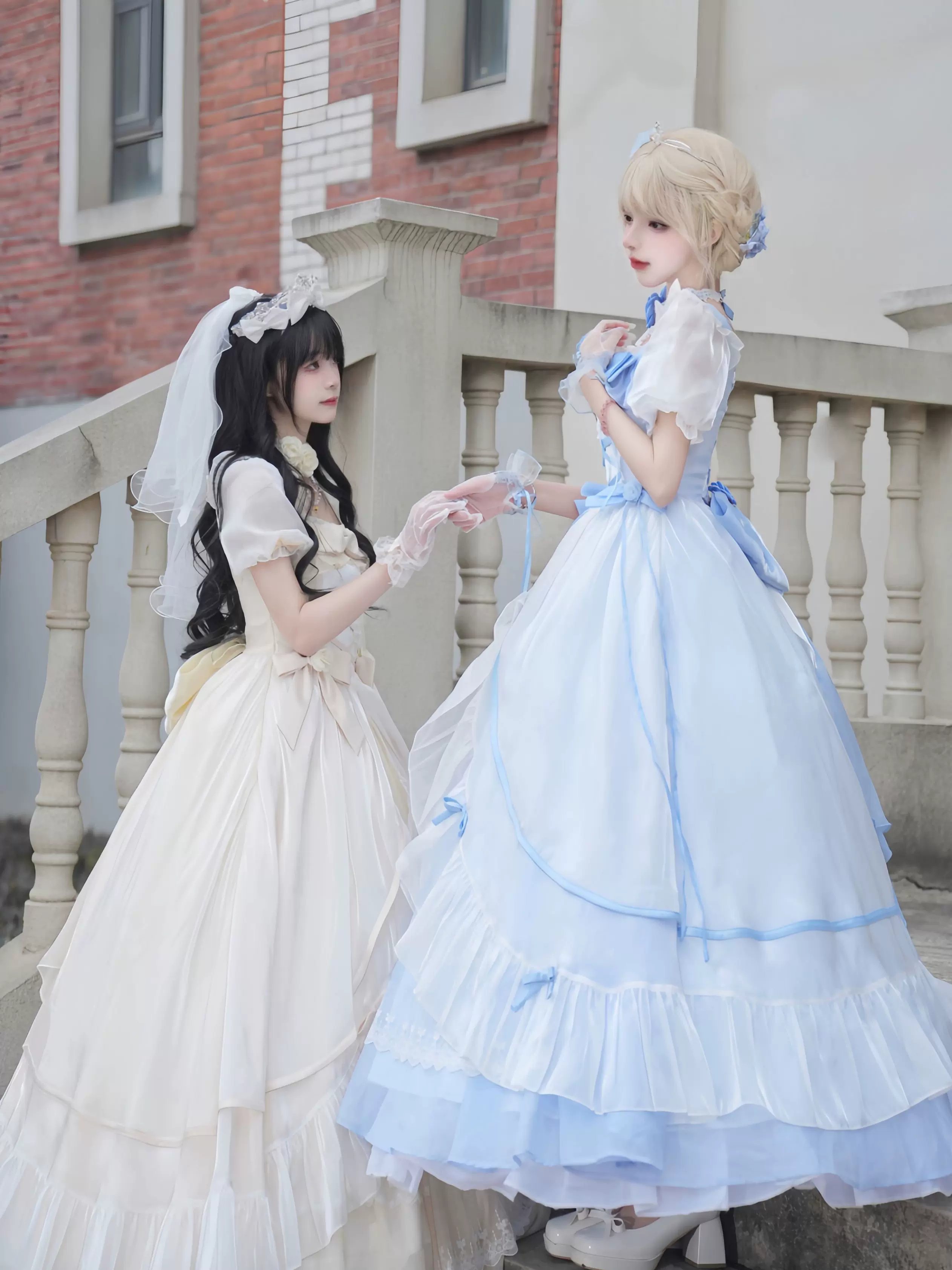 Flying Diary Lolita Blue Cream Black Pink Wedding Prom Long Dress - Image 4