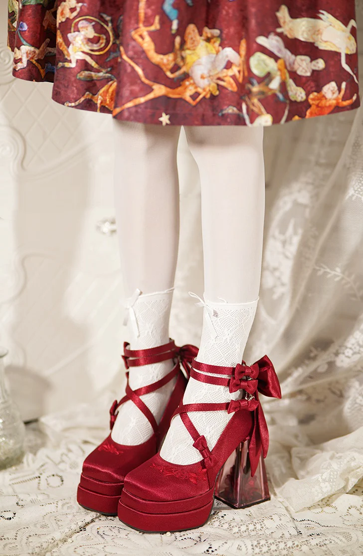 Glass Flower Bad Bear High Heels Shoes - Image 11