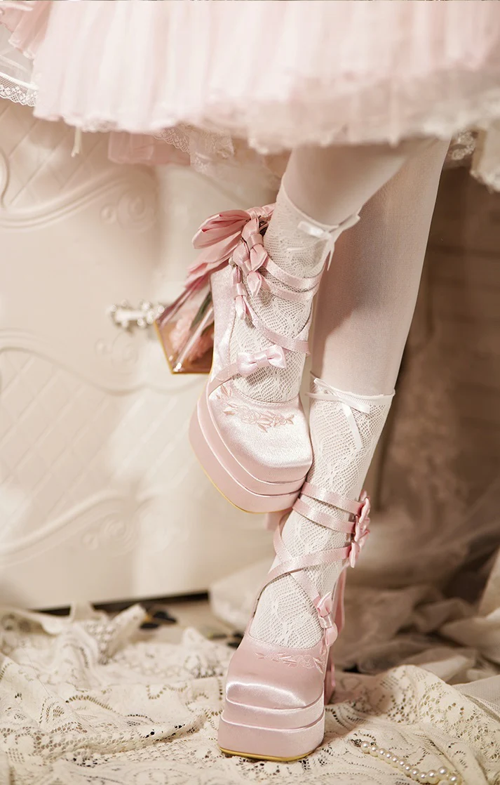 Glass Flower Bad Bear High Heels Shoes - Image 2