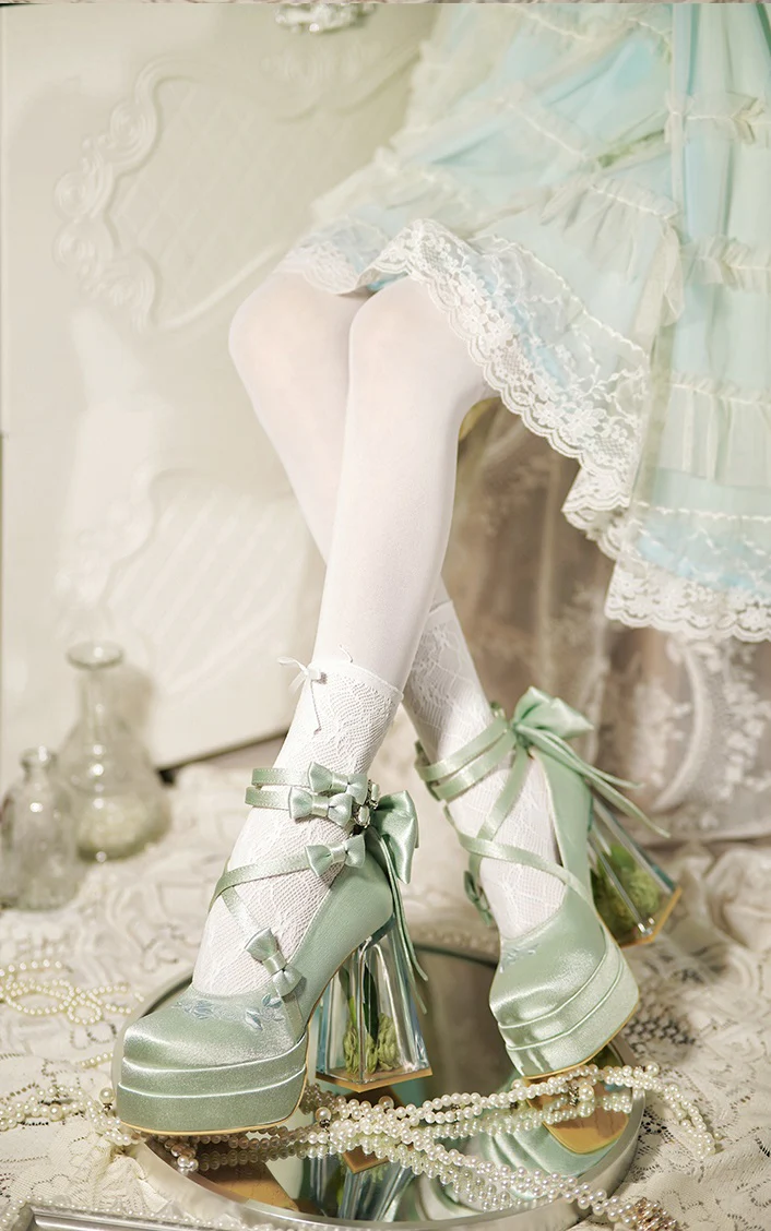 Glass Flower Bad Bear High Heels Shoes - Image 4