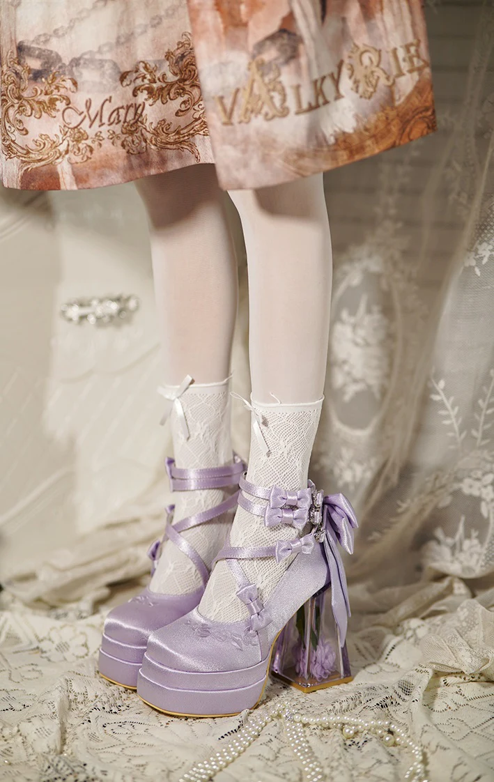 Glass Flower Bad Bear High Heels Shoes - Image 5