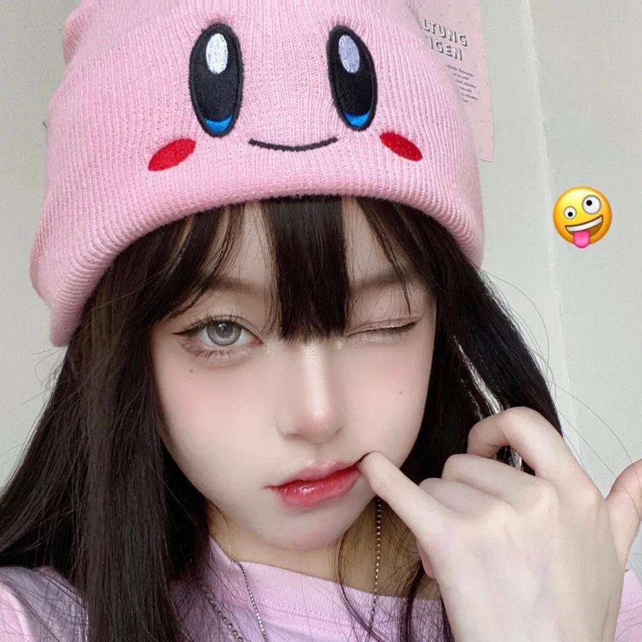 Cute Winter Warm Pastel Pink Cartoon Hat Beanie - Image 2