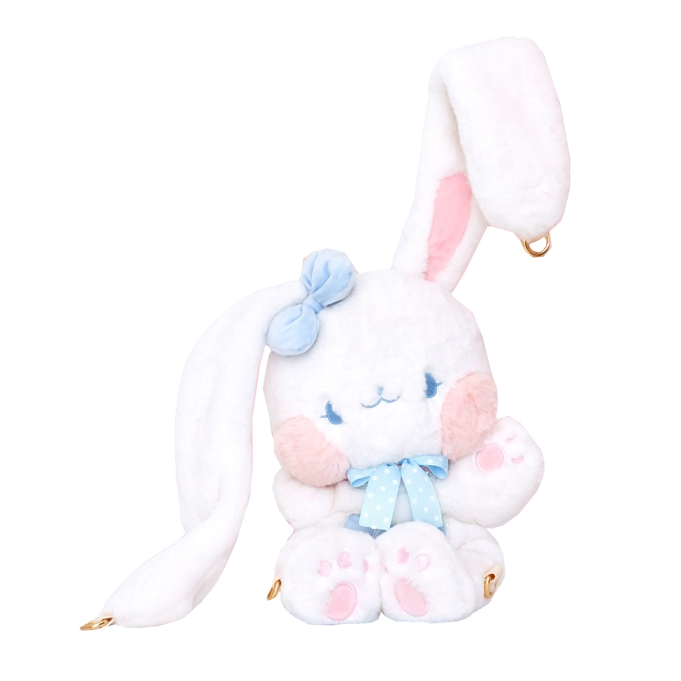 Rabbit Bunny Pink Blue Heart Love Plush Doll Messenger Bag - Image 3