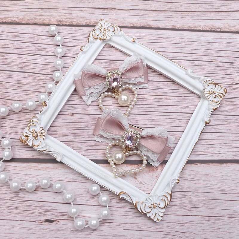 Jirai Kei Pearl Extra Love Bows Heart Hair Clips Hair Accessories - Image 15