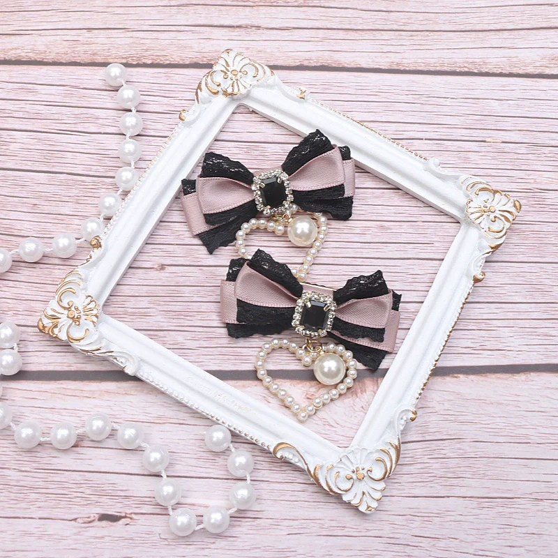 Jirai Kei Pearl Extra Love Bows Heart Hair Clips Hair Accessories - Image 26