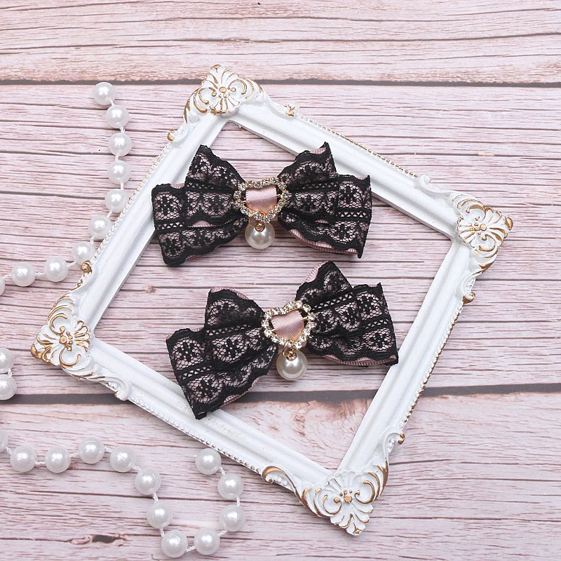 Jirai Kei Pearl Extra Love Bows Heart Hair Clips Hair Accessories - Image 9