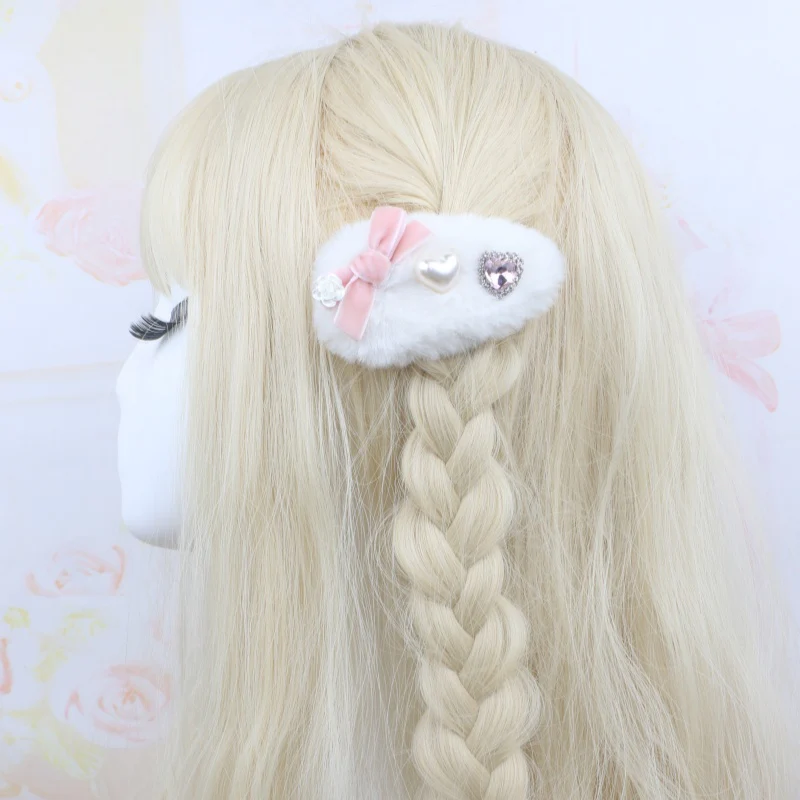 Jirai Kei Pearl Fuzzy Fur Hair Clips Hair Accessories - Image 16