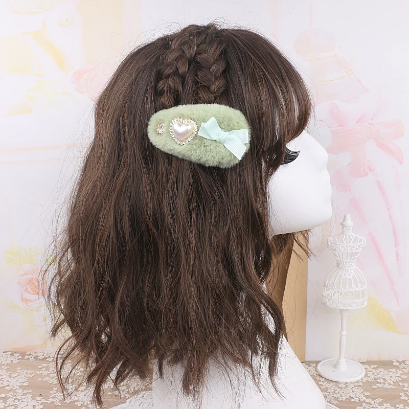 Jirai Kei Pearl Fuzzy Fur Hair Clips Hair Accessories - Image 5