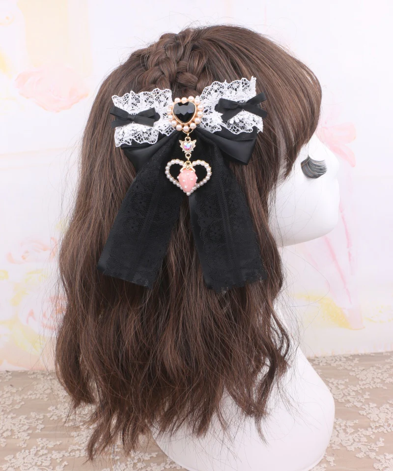 Jirai Kei Pearl Strawberry Taste Bows Heart Hair Clips Hair Accessories - Image 10