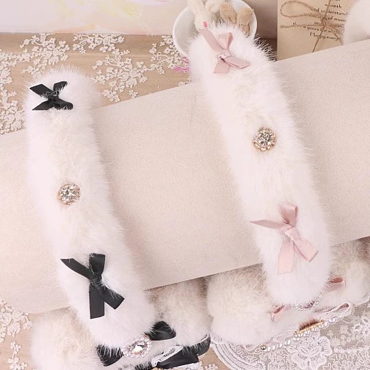 Jirai Kei Pink Black White Fur Winter Earmuffs - Image 6