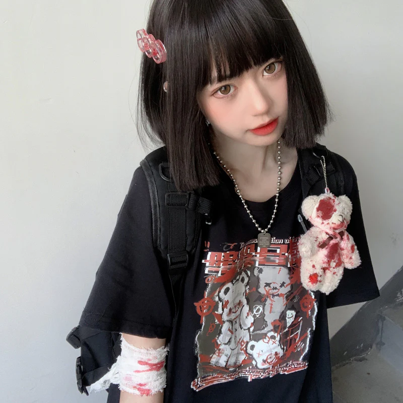 Killer Teddy Bear Black Red T-shirt - Image 3