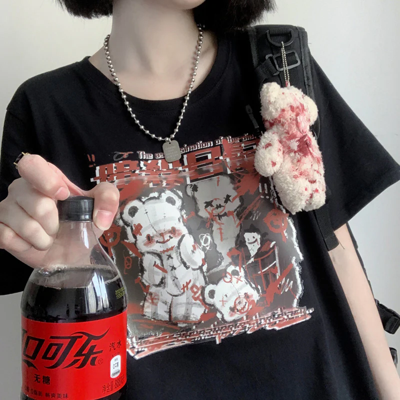 Killer Teddy Bear Black Red T-shirt - Image 5