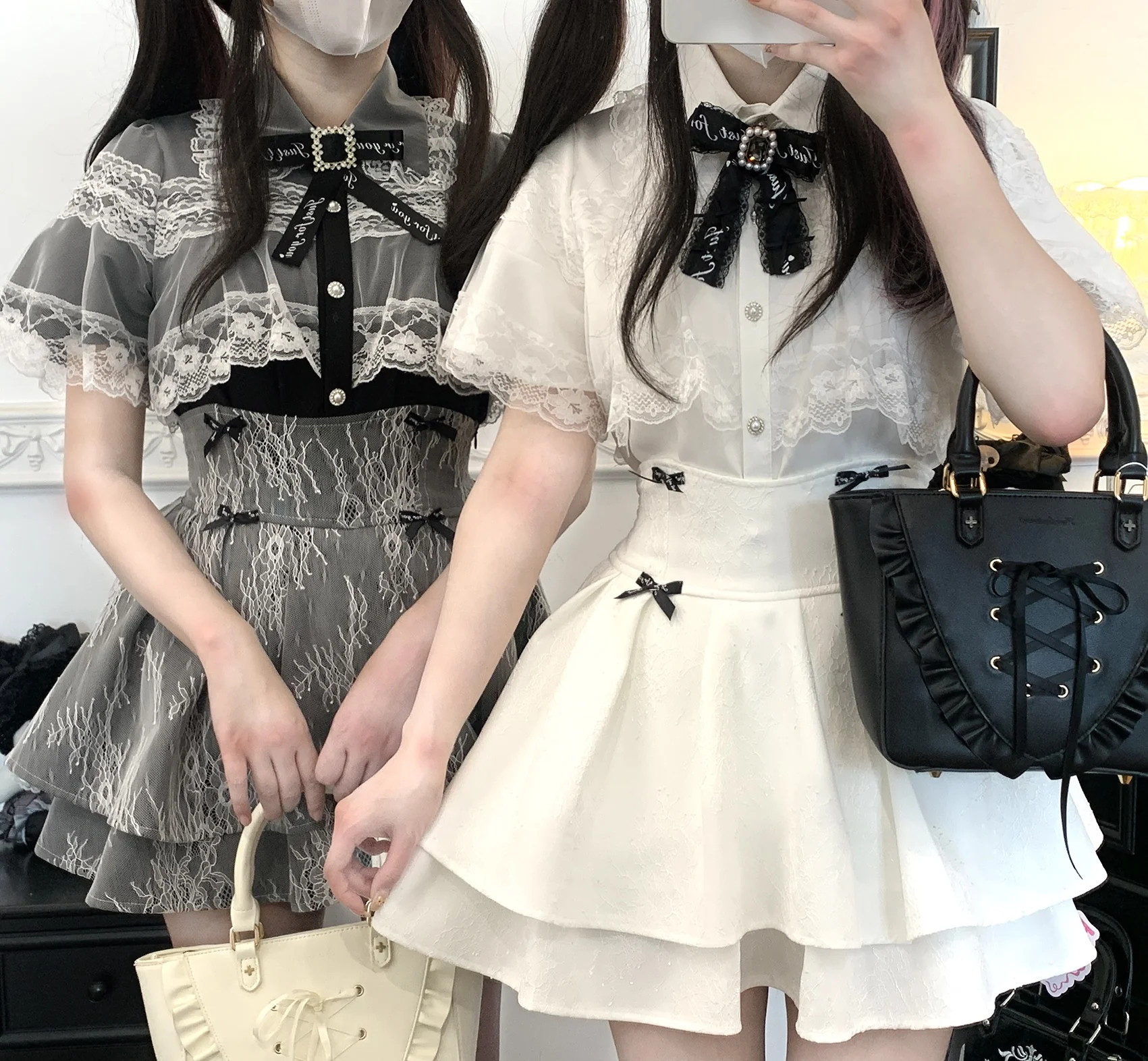 Kitten Bullet Love Ban Stripe Lace Mini Skirt - Image 9