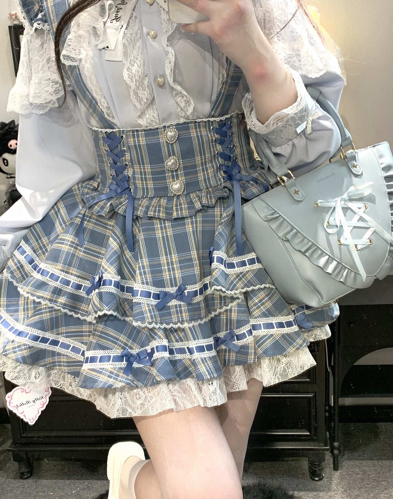 Kitten Bullet Radio Idol Plaid Suspender Skirt - Image 2
