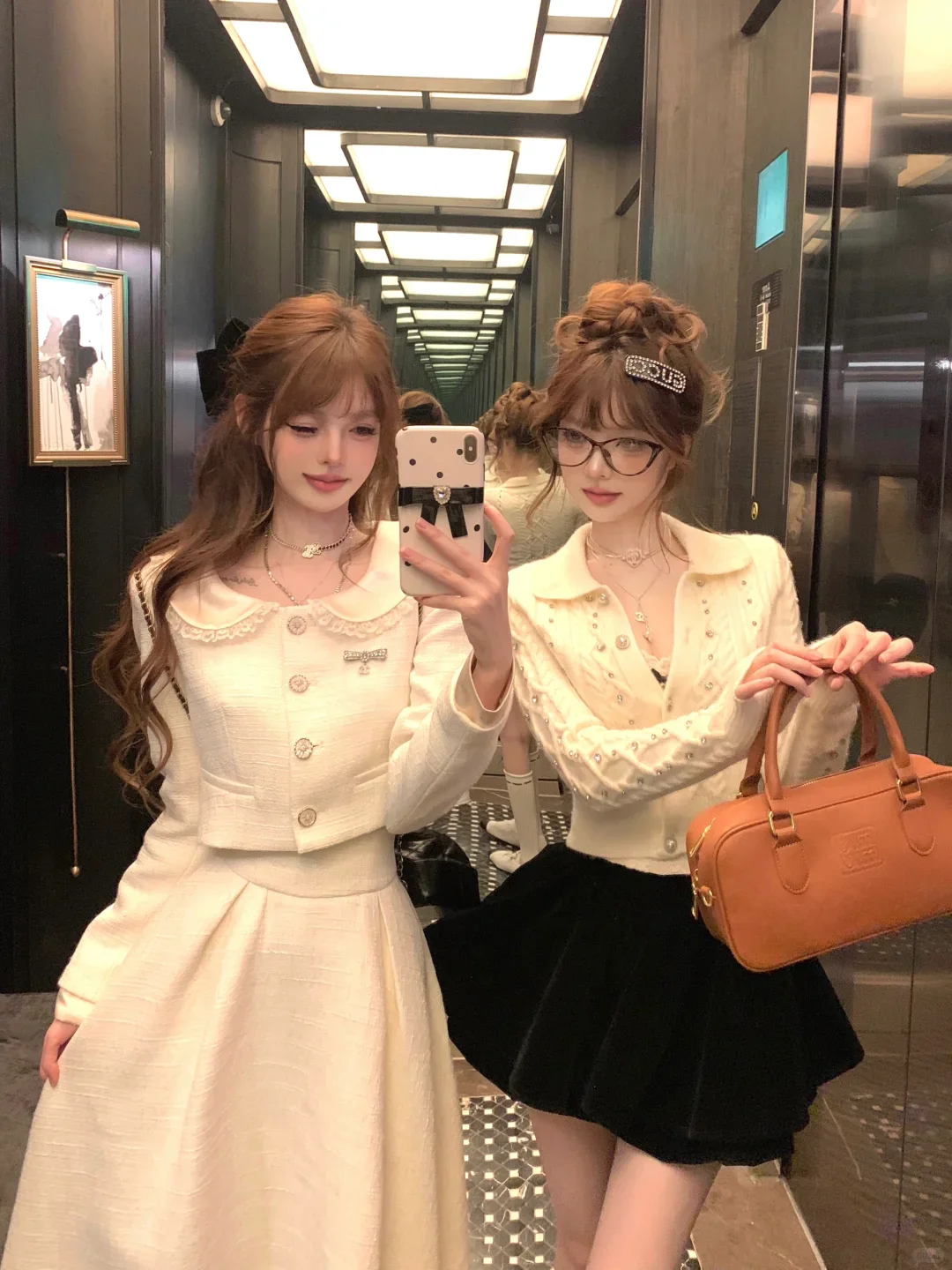 Lazy Girl Cream Cami & Madeline Black White Jacket Skirt Three Piece Set - Image 9