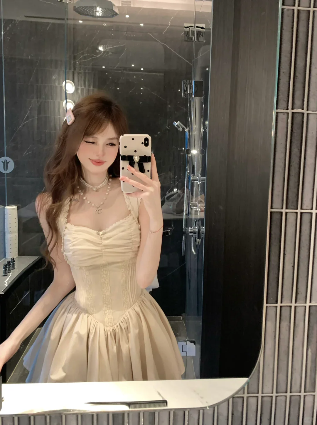 Lazy Girl Moonlight Spring Cream Dress - Image 3