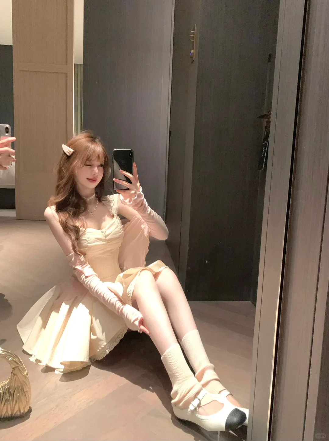 Lazy Girl Moonlight Spring Cream Dress - Image 5