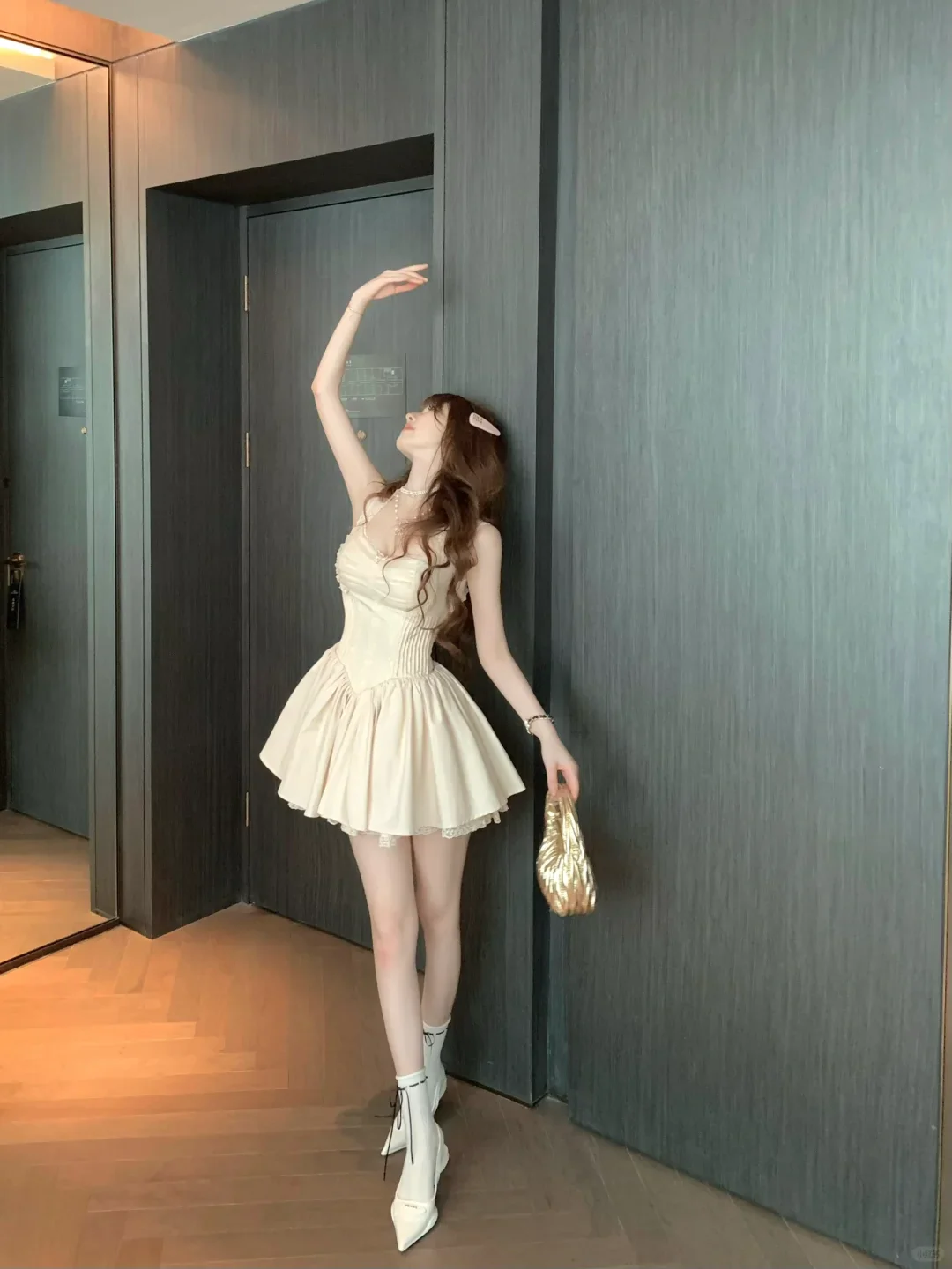 Lazy Girl Moonlight Spring Cream Dress - Image 6