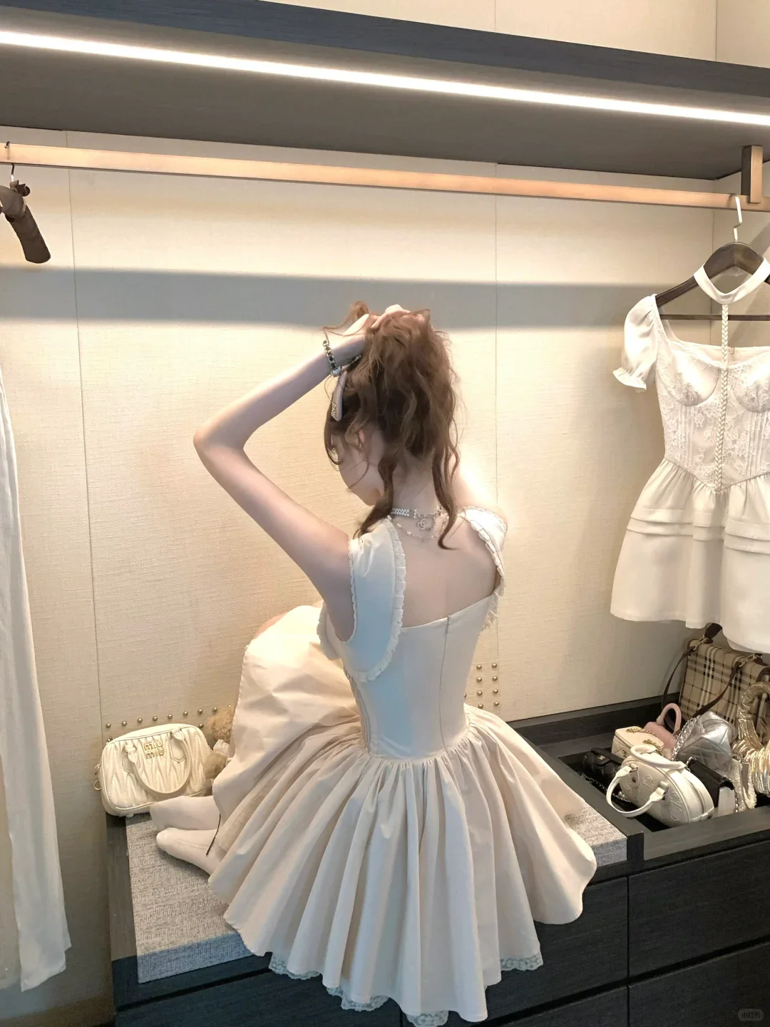 Lazy Girl Moonlight Spring Cream Dress - Image 7