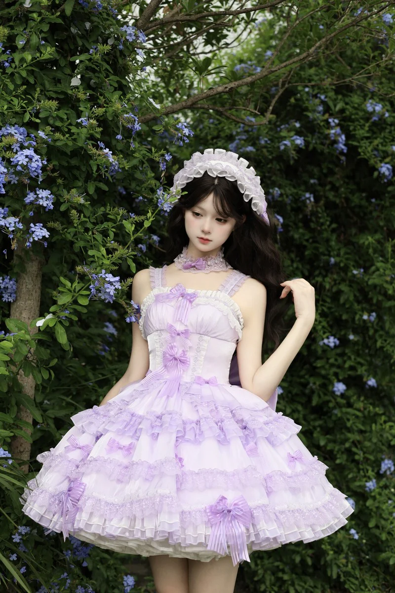 Lolicat Love Knot Yarn Pink Blue Green Purple Lolita Dress - Image 11