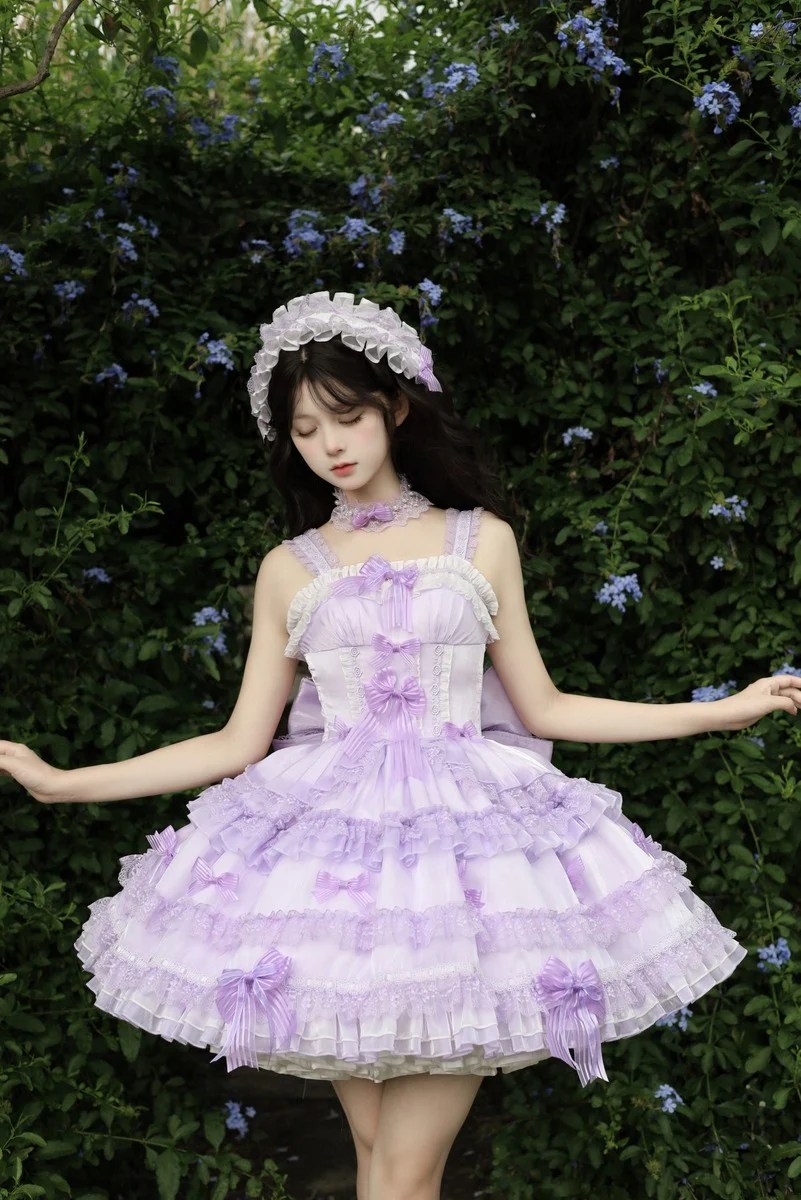 Lolicat Love Knot Yarn Pink Blue Green Purple Lolita Dress - Image 13