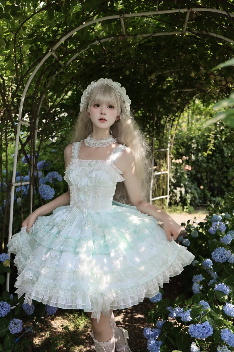 Lolicat Love Knot Yarn Pink Blue Green Purple Lolita Dress - Image 19