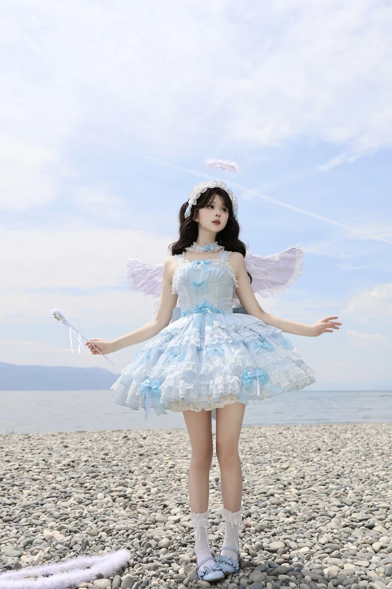 Lolicat Love Knot Yarn Pink Blue Green Purple Lolita Dress - Image 22