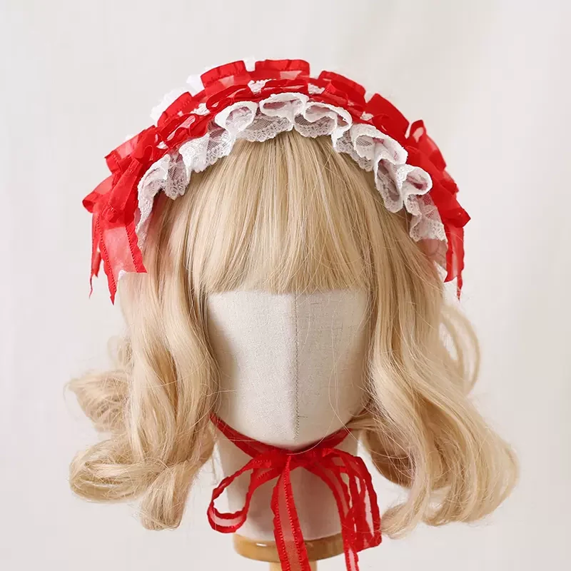 Lolita Lace Cream White Bow Hairband Accessories - Image 11