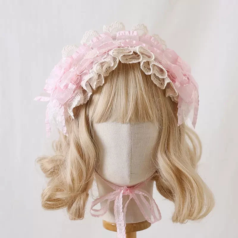 Lolita Lace Cream White Bow Hairband Accessories - Image 2