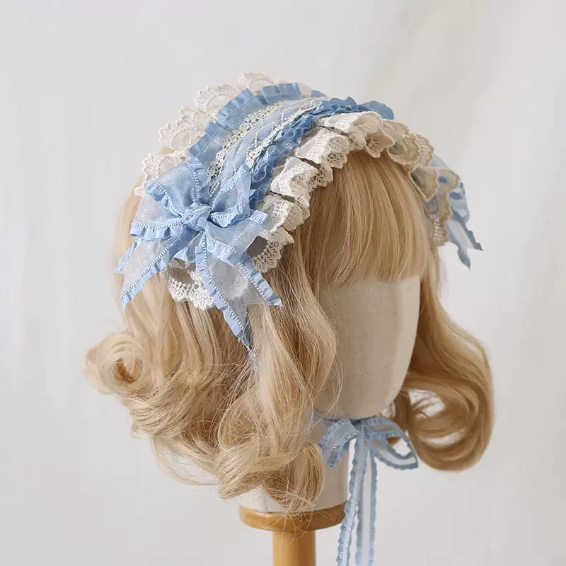 Lolita Lace Cream White Bow Hairband Accessories - Image 7