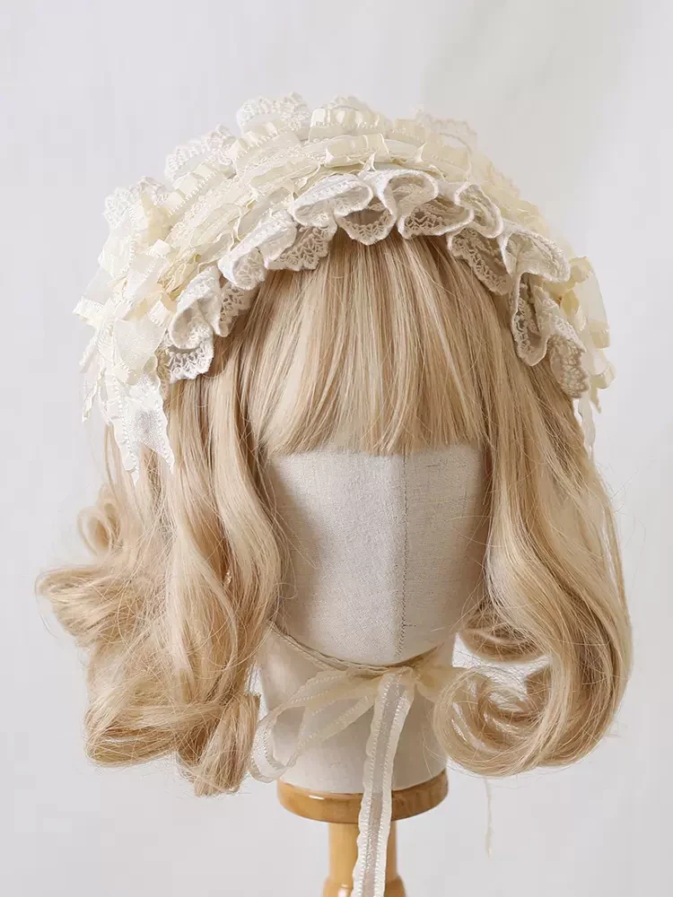 Lolita Lace Cream White Bow Hairband Accessories - Image 8
