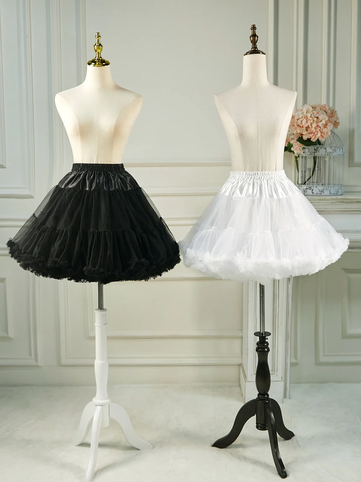 Lolita Puffy Petticoat Slip Short Mid Long Dress Support - Image 15