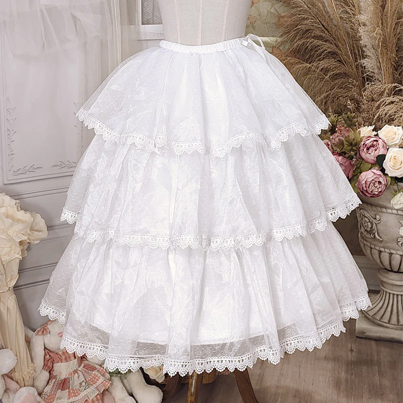 Lolita Puffy Petticoat Slip Short Mid Long Dress Support - Image 18