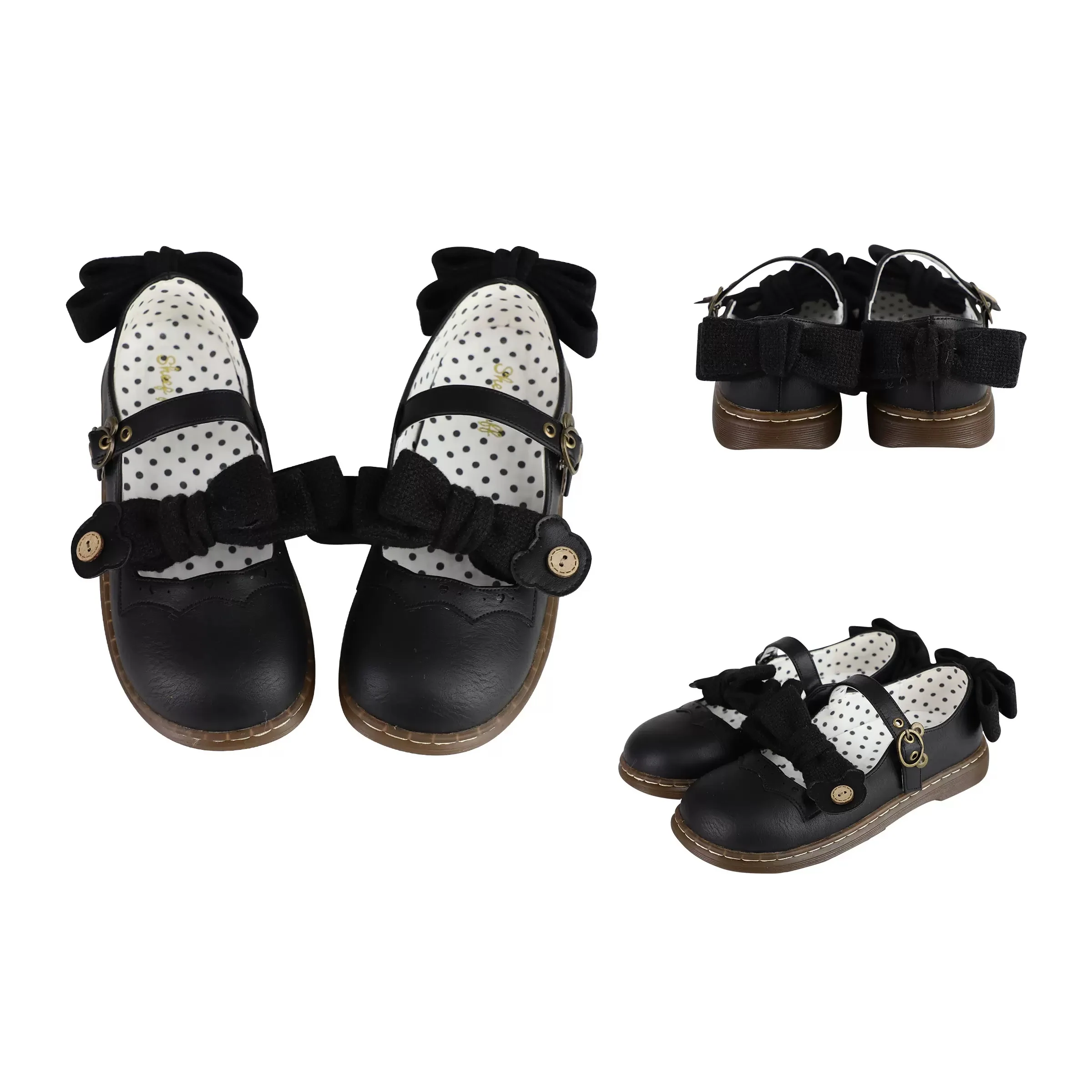 Puffy Sheep Lolita Teddy Bear Buckle 2.0 Mary Jane Flat Shoes - Image 2