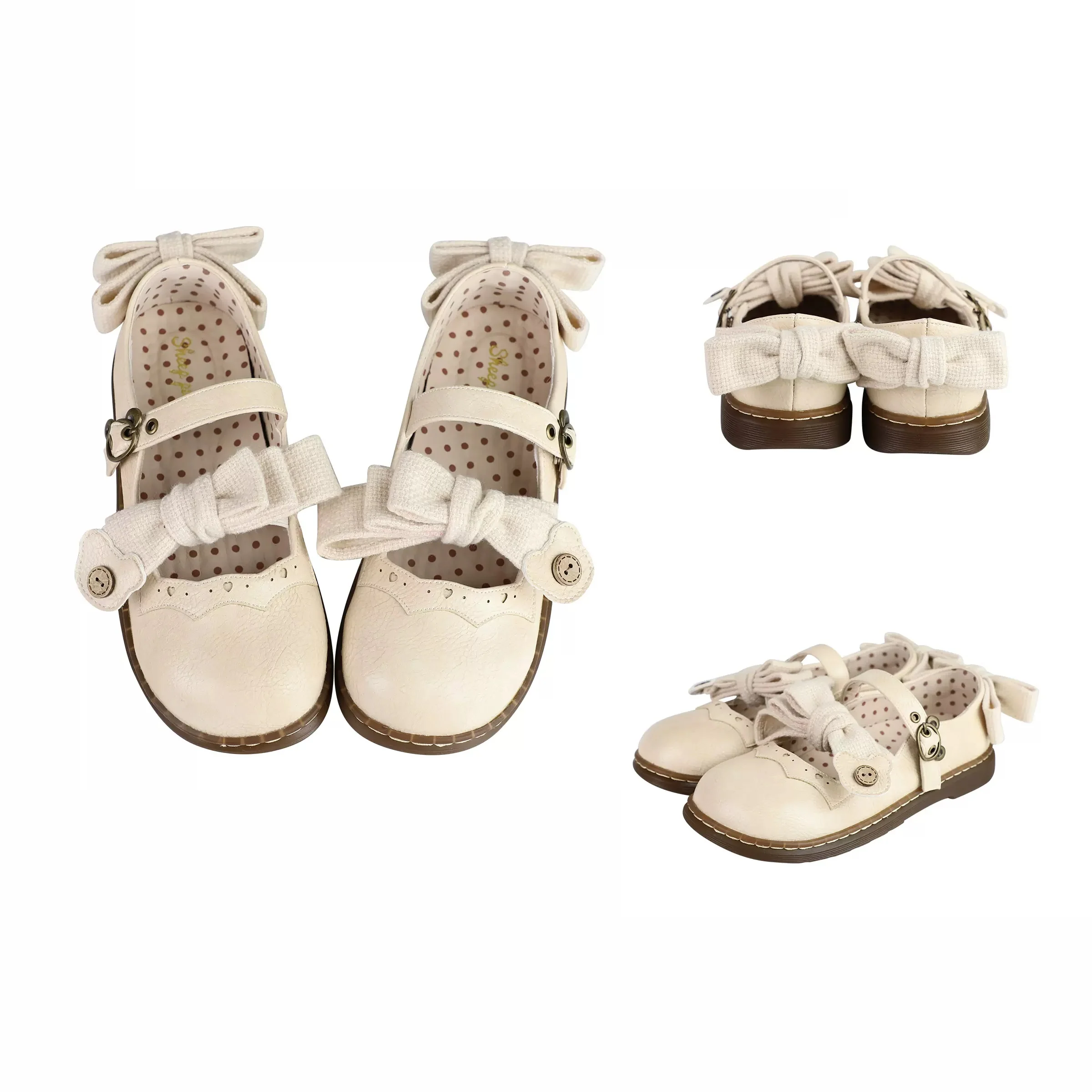 Puffy Sheep Lolita Teddy Bear Buckle 2.0 Mary Jane Flat Shoes - Image 4