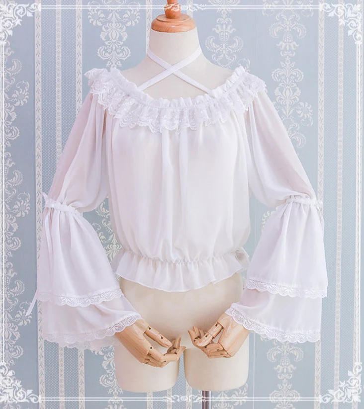 Love Song of the Star Lace Bow Ribbon Ruffled Layered Princess Dress - Image 7