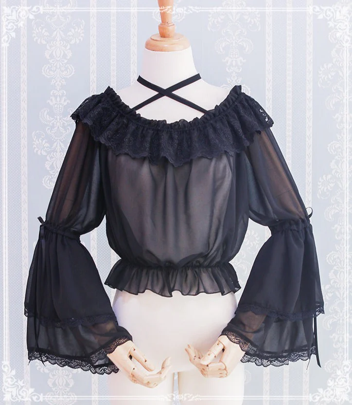 Love Song of the Star Lace Bow Ribbon Ruffled Layered Princess Dress - Image 8