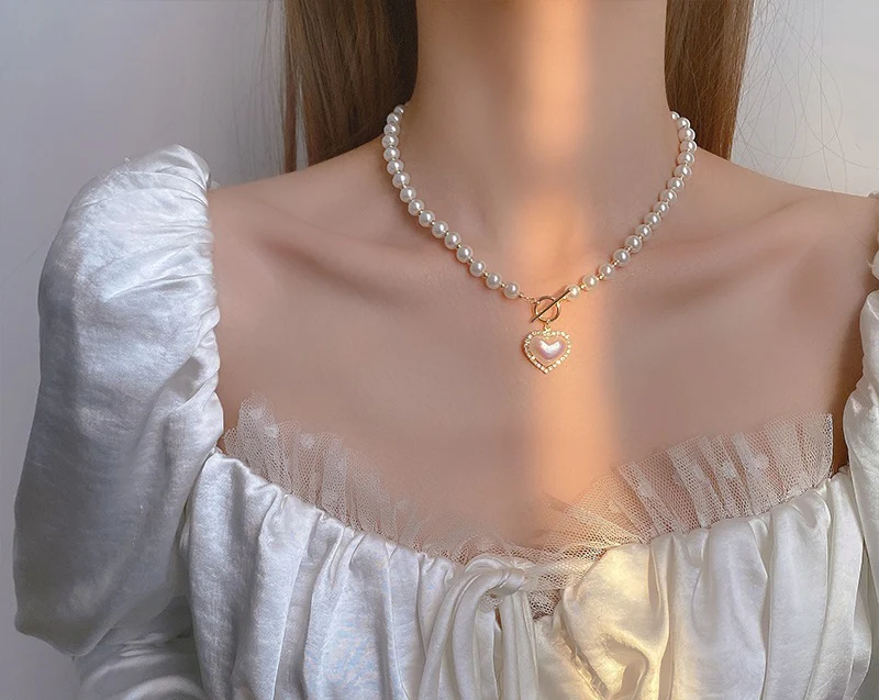 Luxury Pearl Love Heart Necklace - Image 3