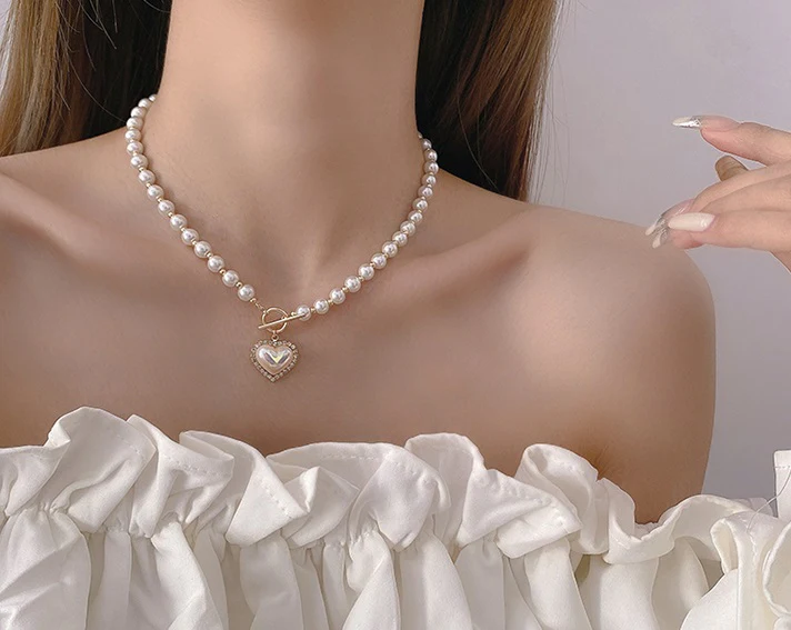 Luxury Pearl Love Heart Necklace - Image 4