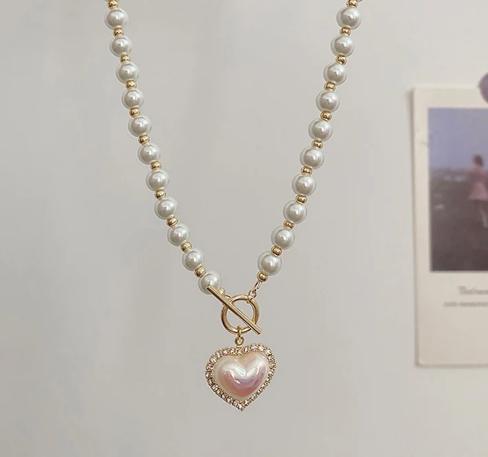 Luxury Pearl Love Heart Necklace - Image 5