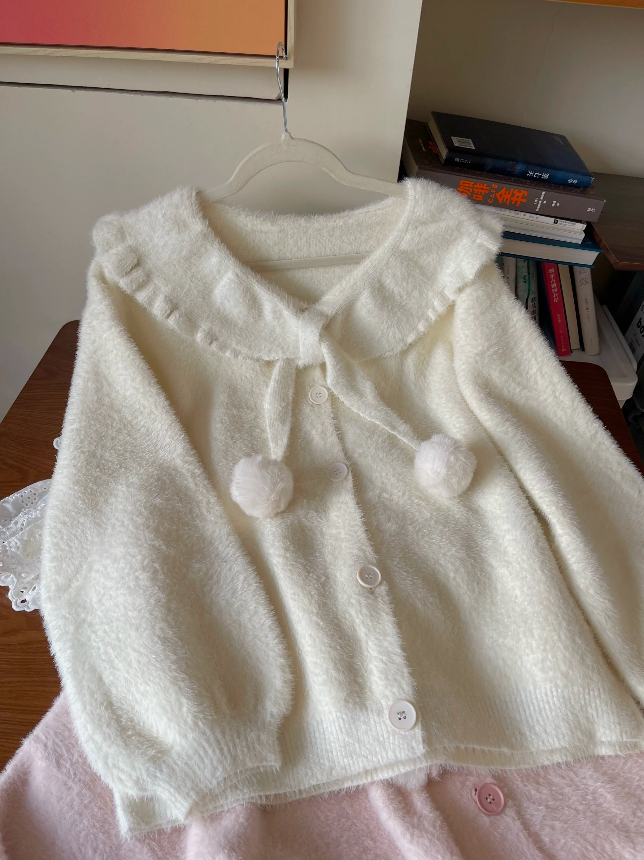 Luyu Soft White Pink Blue Knit Sweater & Skirt & Scarf Three Piece Set - Image 17