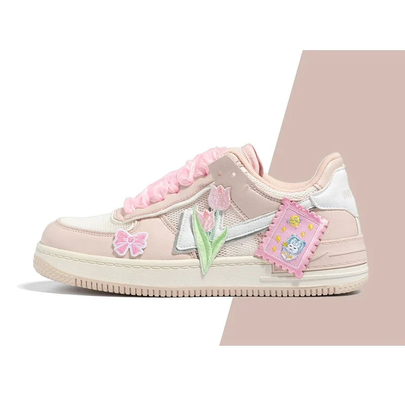 Macaron Candy Rainbow Stickers Purple Sneakers Sports Running Shoes - Image 3
