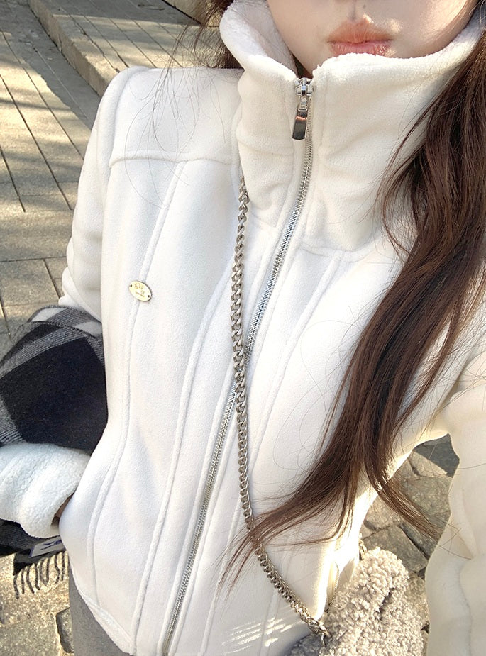 Monet Pink Essence Zip Up Fleece Jacket - Image 4