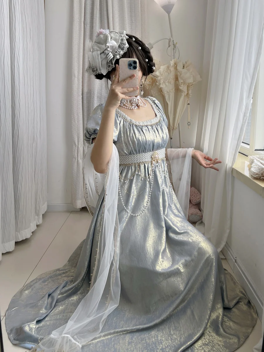 Moonlight Amber Fairy Court Regency Dress - Image 5