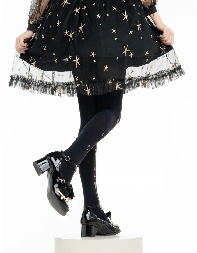 Ooh La La Meow Lolita Velvet Thron Cross Black Stockings Pantyhose - Image 9