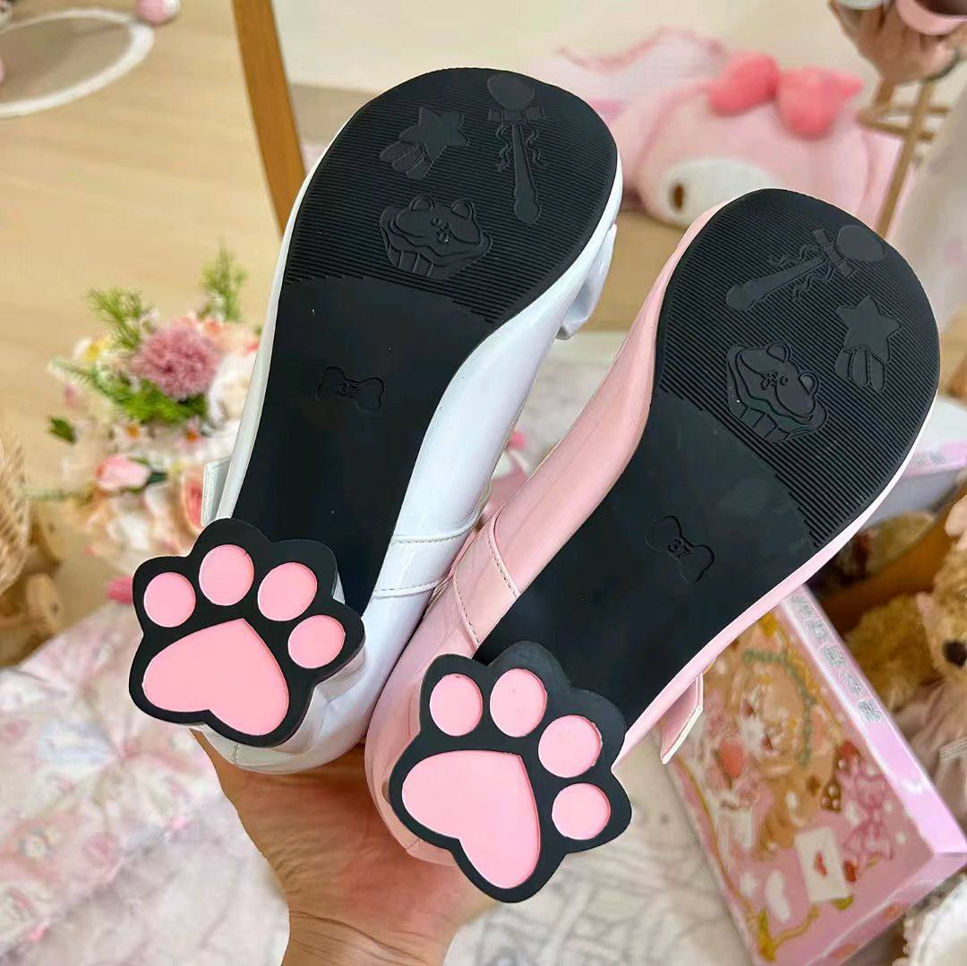 Peach Sandwich Cat Paw 2.0 Low Heels Shoes Pumps - Image 3